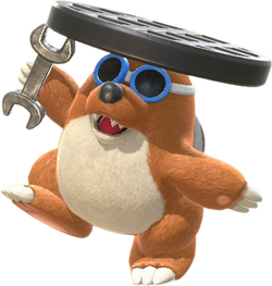 Rocky Wrench from the Mario Kart World Character Select screen.