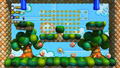 A secret bonus area with lots of coins, two Spring Balls and a Smiley Flower guarded by four Piranha Plants