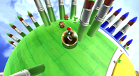 Mario on the Paintbrush Planet in the Rolling Masterpiece Galaxy
