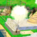 Screenshot of a floating fluff from Super Mario Sunshine.