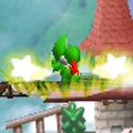 Yoshi uses his Bomb move in Super Smash Bros.