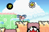Screenshot of Watch Out Below! from Yoshi's Island: Super Mario Advance 3.