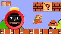 Promotional image showcasing the Super Mario Bros. alarm theme for Nintendo Sound Clock: Alarmo