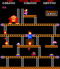 This is a screenshot of 50m from the original Donkey Kong game.