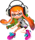 Solo artwork of Inkling Girl for Splatoon, reused for Mario Kart 8 Deluxe (as shown on European back cover).