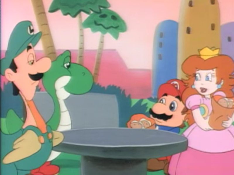 File:Luigi and Yoshi chickening out.png