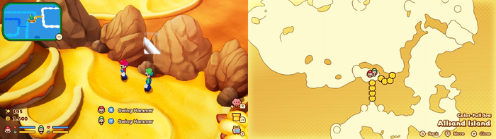 Hidden blocks 2-3 in Allsand Island from Mario & Luigi: Brothership