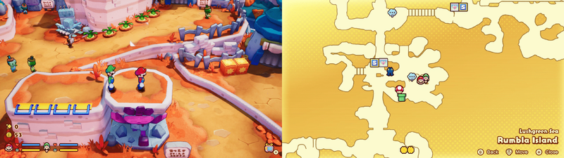Second hidden block in Rumbla Island from Mario & Luigi: Brothership.