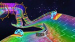 View of the final turns in Wii Rainbow Road