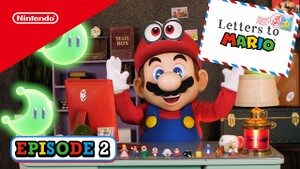 The thumbnail for Episode 2 of the Mario Reads Your Letters series uploaded to Play Nintendo's YouTube channel.