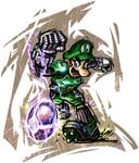 Luigi's artwork in Mario Strikers Charged.