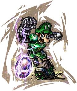 Luigi's artwork in Mario Strikers Charged.