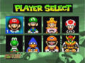 Kamek would have once been playable in Mario Kart 64 (he was replaced by Donkey Kong); note the rest of the players also look different in terms of both camera angles and model design.