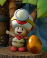 Captain Toad in the Yoshi's Adventure ride in Super Nintendo World