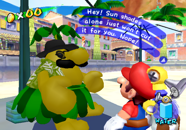 Sunglasses vendor from Super Mario Sunshine