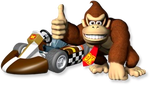 Artwork of Donkey Kong and his kart from Mario Kart Wii