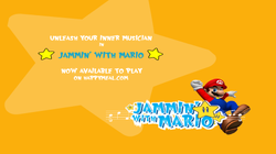 A screensaver that appears to show the official logo for Jammin' With Mario.