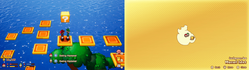 First block in Morsel Islet from Mario & Luigi: Brothership