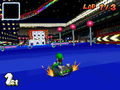 Pre-release image of Luigi racing in the Standard LG on a pinball-themed track
