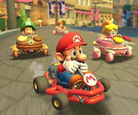 The icon of the Mario Cup challenge from the 1st Anniversary Tour in Mario Kart Tour