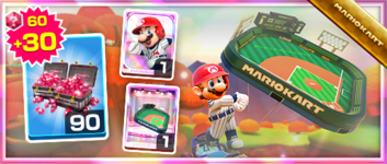 The Mario (Baseball) Pack from the 2022 Los Angeles Tour in Mario Kart Tour
