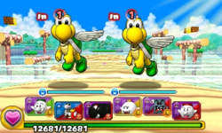 Screenshot of World 4-6, from Puzzle & Dragons: Super Mario Bros. Edition.
