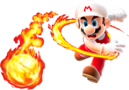 Artwork of Fire Mario in Super Mario Galaxy. This version of the artwork has the official transparency.