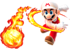 Artwork of Fire Mario in Super Mario Galaxy. This version of the artwork has the official transparency.