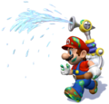 Mario using the Squirt Nozzle