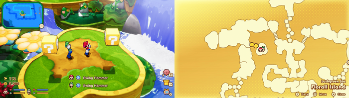 First hidden block in Florall Island from Mario & Luigi: Brothership.
