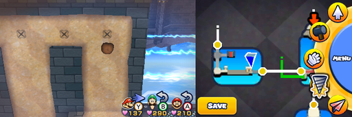 Location of the first 3 drill spots in Neo Bowser Castle.