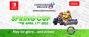English banner for the Mario Kart 8 Deluxe Seasonal Circuit Balkans Spring Cup