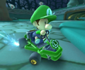 The icon of the Baby Luigi Cup challenge from the 2019 Paris Tour in Mario Kart Tour