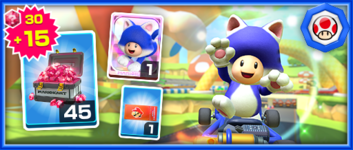 The Team Toad Cat Toad Pack from the Toad vs. Toadette Tour in Mario Kart Tour