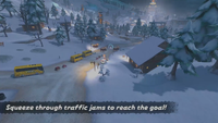 Squeeze through traffic jams to reach the goal!