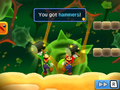 Mario and Luigi acquiring a pair of hammers