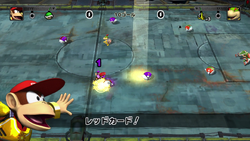 Diddy Kong's Red Card! attack from Mario Strikers Charged
