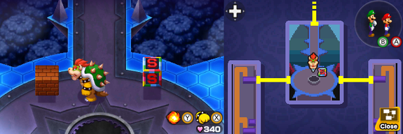 Block 105 in Peach's Castle of Mario & Luigi: Bowser's Inside Story + Bowser Jr.'s Journey.