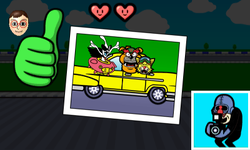 Screenshot of one of the "Wario... Where?" Challenge Land course Rhythm Games