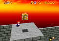 Mario near a yellow block in Super Mario 64