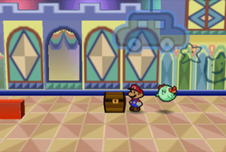 First Treasure Chest in Shy Guy's Toy Box of Paper Mario.