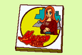 A Mona Pizza pizza box in the English version of WarioWare: Twisted!