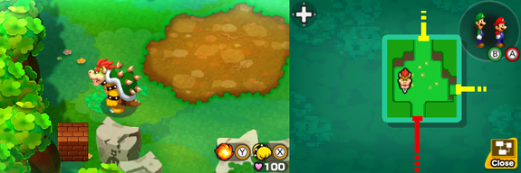 First block in Dimble Wood of Mario & Luigi: Bowser's Inside Story + Bowser Jr.'s Journey.