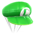 The Luigi's Hat Balloon glider from Mario Kart Tour