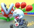 The icon of the King Boo Cup challenge from the 2020 Yoshi Tour and the Bowser Cup challenge from the 2021 Yoshi Tour in Mario Kart Tour.