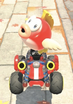 Cheep Cheep performing a trick.