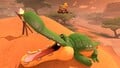 A crocodile with its mouth open in Mario Kart World