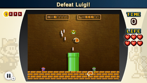Screenshot of NES Remix 2 showing a sighting of Luigi