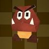 An origami Goomba from Paper Mario: The Origami King.
