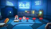 Mario practicing Jump timing in the Battle Lab